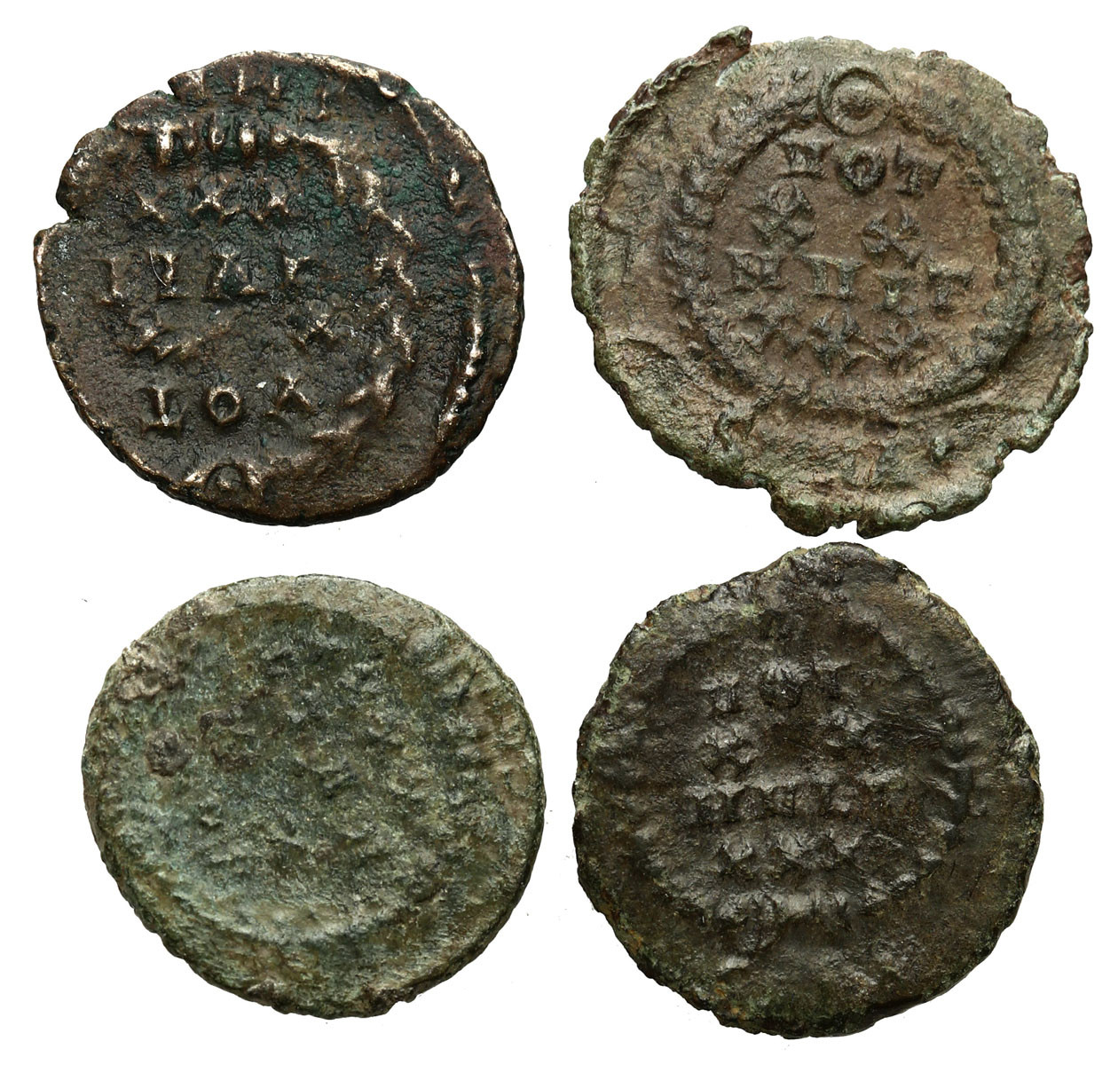 Cesarstwo Rzymskie, Lot 4 sztuk follisów Konstancjusz II 337-361 n. e.